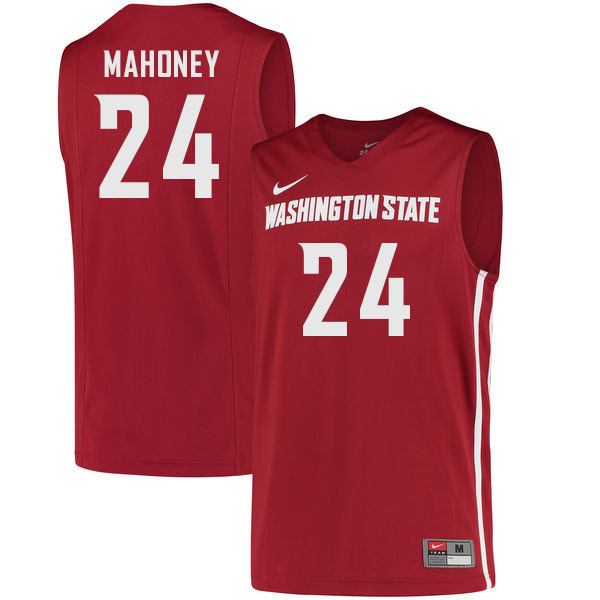 Men #24 Spencer Mahoney Washington State Cougars College Basketball Jerseys Stitched Sale-Crimson